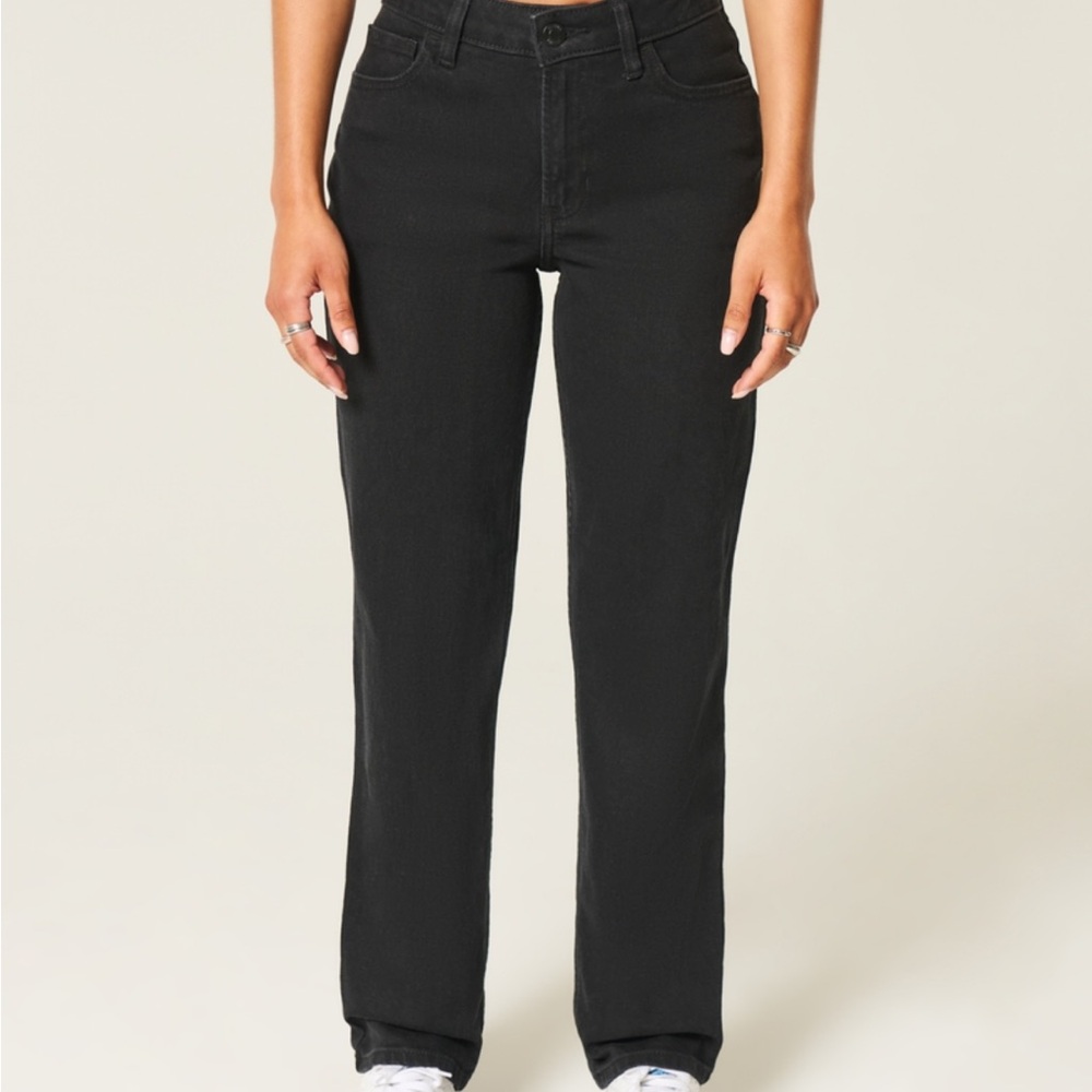 Hollister Women's Black Straight Leg Jeans